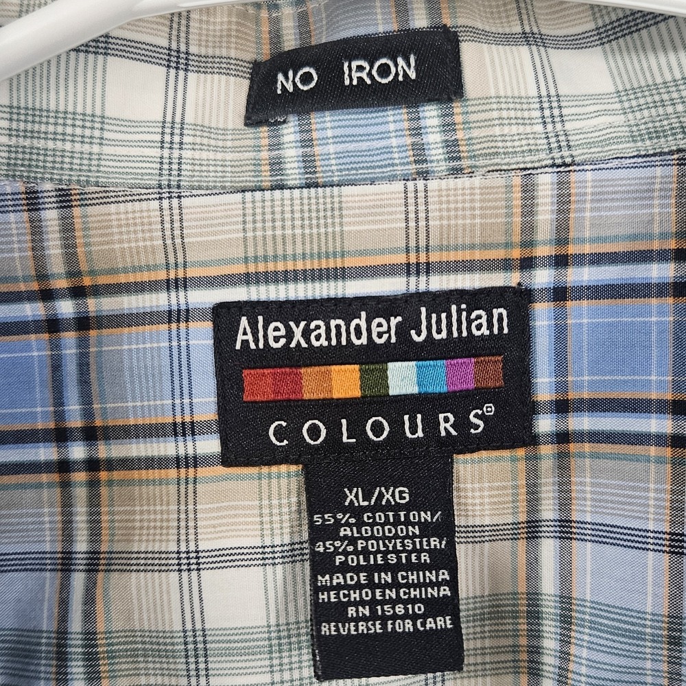 Alexander Julian Colours Men's Size XL Short Sleeve Button Down Shirt - Picture 3 of 7